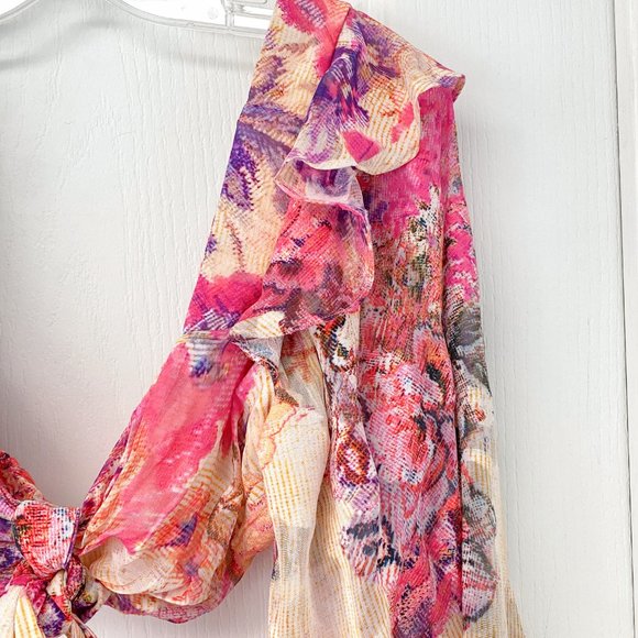 Hemant & Nandita - Leah Romantic Floral Boho Festival Crop Top - Picture 8 of 14